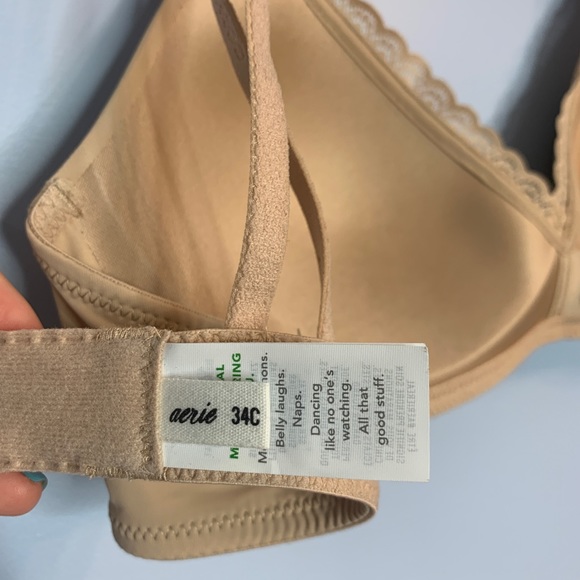 Aerie Beige Real Happy Wireless Bra - Picture 4 of 4